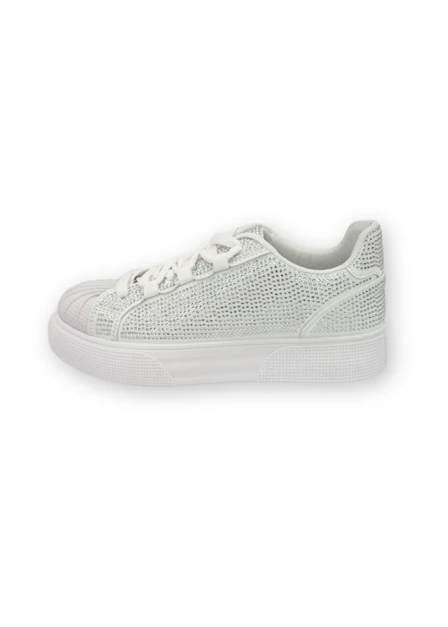Love Lemonade White Sparkly Crystal Eternal Trainers - Size 5 Image 4