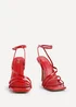 Linzi Scarlett Red Faux Leather Strappy Heel Sandal - Size 6 Image 3