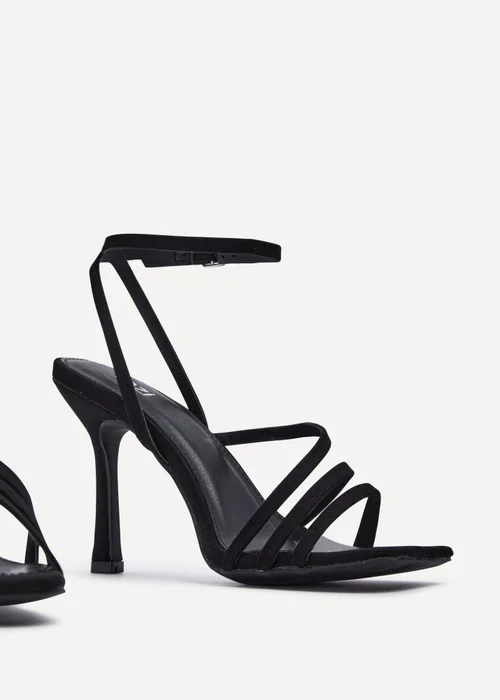 Linzi Scarlett Black Faux Suede Strappy Heel Sandal - Size 4 Image 4