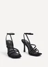 Linzi Scarlett Black Faux Suede Strappy Heel Sandal - Size 4 Image 3