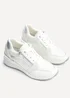 Linzi Everett White & Silver Wedged Trainer - Size 7 Image 4