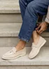 Linzi Alette Beige Faux Suede Slip On Summer Loafer - Size 7 Adults Footwear Image 1