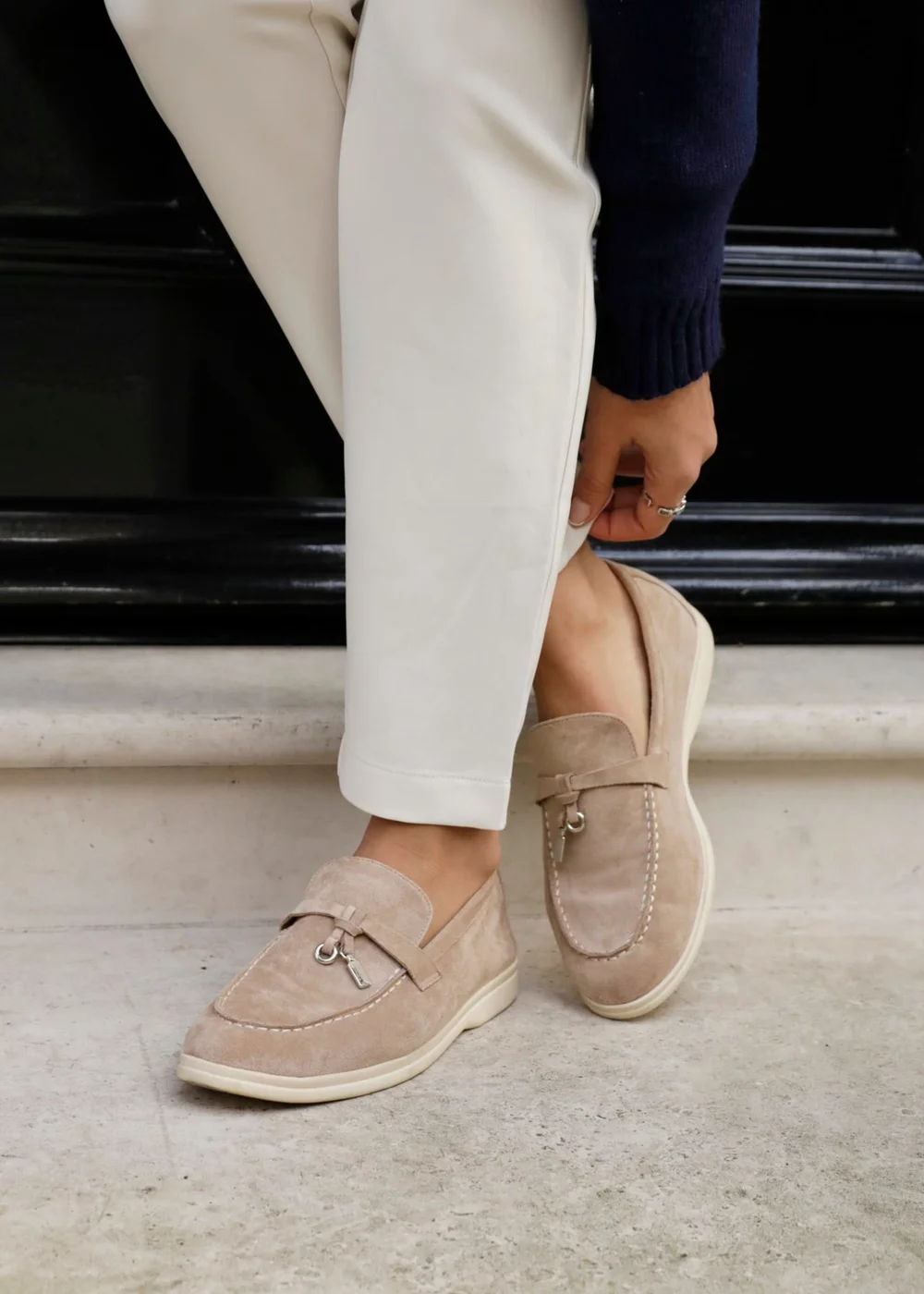 Linzi Alette Mocha Faux Suede Slip On Summer Loafer - 2B1 Image 1