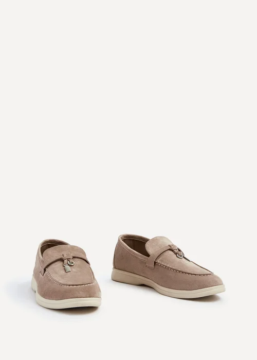 Linzi Alette Mocha Faux Suede Slip On Summer Loafer - 2B1 Image 3