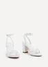 Linzi Regina White Faux Leather Block Heeled Sandal - Size 5 Image 3