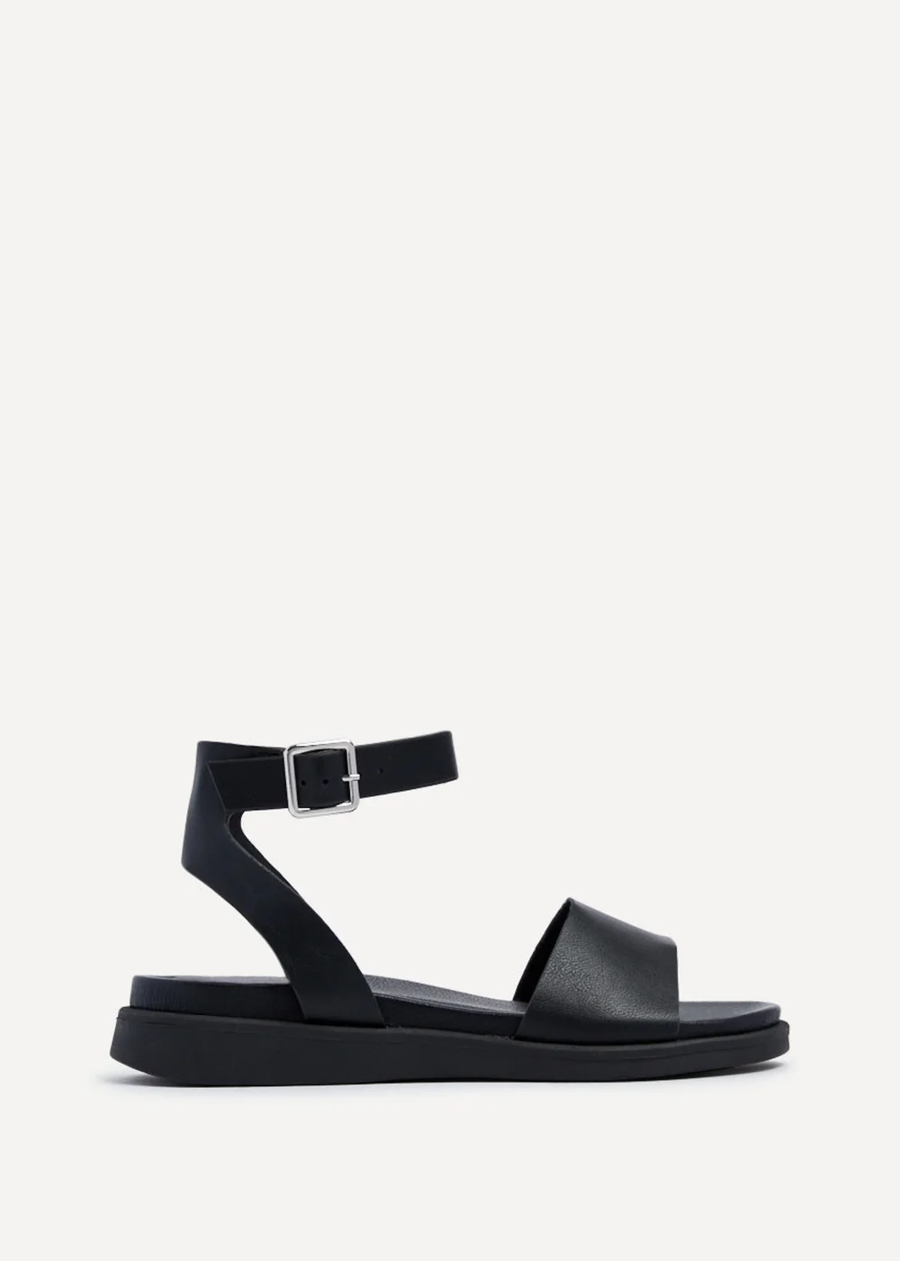 Linzi Kara Black Faux Leather Footbed Flatform Sandals - Size 6 Image 2