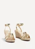 Linzi Bahia Gold Faux Leather Espadrille Inspired Wedge - Size 5 Image 3