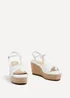 Linzi Desert Wide Fit White Faux Leather Wedges - Size 4 Image 3