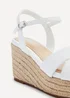 Linzi Desert Wide Fit White Faux Leather Wedges - Size 4 Image 5