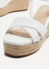 Linzi Desert Wide Fit White Faux Leather Wedges - Size 4 Image 4