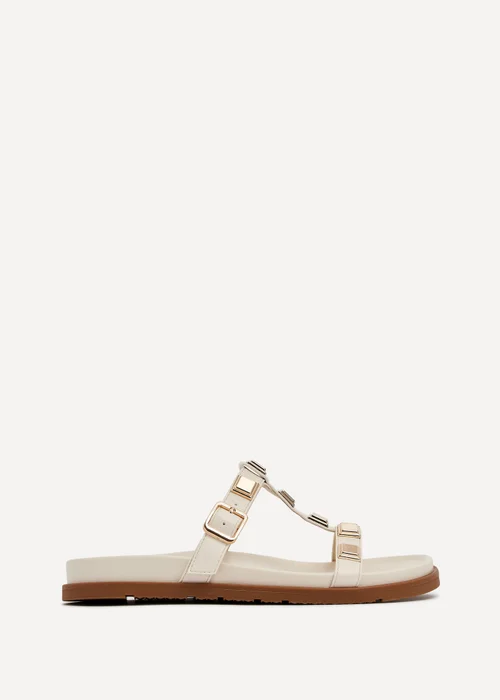 Linzi Alert Ivory Faux Leather Flat Slip-On Sandal - Size 5 Image 2