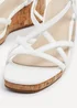Linzi Safiya White Faux Leather Strappy Wedge Sandal - Size 6 Image 4