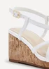 Linzi Safiya White Faux Leather Strappy Wedge Sandal - Size 6 Image 5