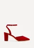 Linzi Carrie Red Faux Suede Mid Height Court Shoe - Size 3 Image 2
