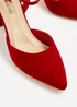 Linzi Carrie Red Faux Suede Mid Height Court Shoe - Size 3 Image 5