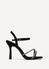 Linzi Mesmerize Black Faux Suede Square Toe Diamonte Embellished Heel - Size 5 Image 2