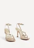 Linzi Scarlett Gold Faux Leather Strappy Heel Sandal - Size 7 Image 3