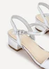 Linzi Kezzi Silver Faux Leather Barely There Low Block Heeled Sandal - Size 3 Image 4