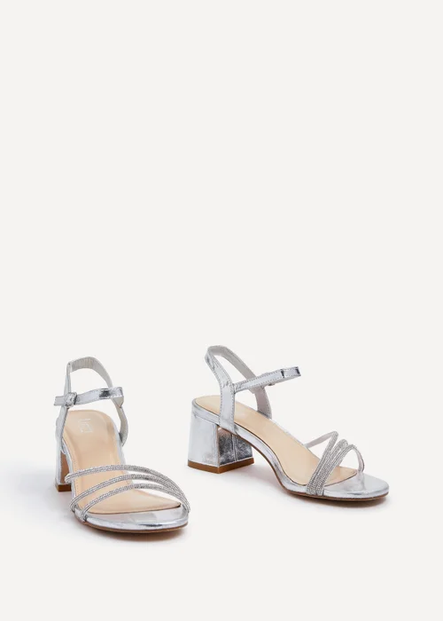 Linzi Carnation Silver Faux Leather Open Back Sandal - Size 3 Image 4