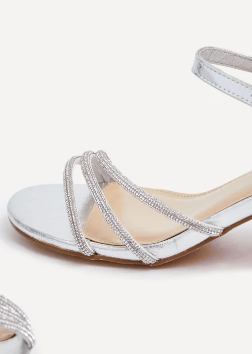 Linzi Carnation Silver Faux Leather Open Back Sandal - Size 3 Image 3