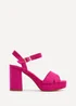 Linzi Verony Fuchsia Faux Suede Platform Block Heel - Size 6 Image 2