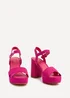 Linzi Verony Fuchsia Faux Suede Platform Block Heel - Size 6 Image 3
