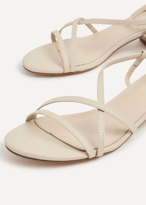 Linzi Calista Nude Faux Leather Strappy Low Block Sandal - Size 4 Image 3