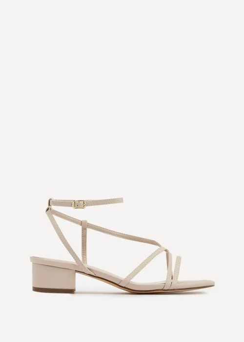 Linzi Calista Nude Faux Leather Strappy Low Block Sandal - Size 4 Image 2