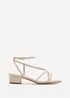 Linzi Calista Nude Faux Leather Strappy Low Block Sandal - Size 4 Image 2