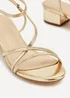 Linzi Calista Gold Faux Leather Strappy Low Block Sandal - Size 6 Image 3
