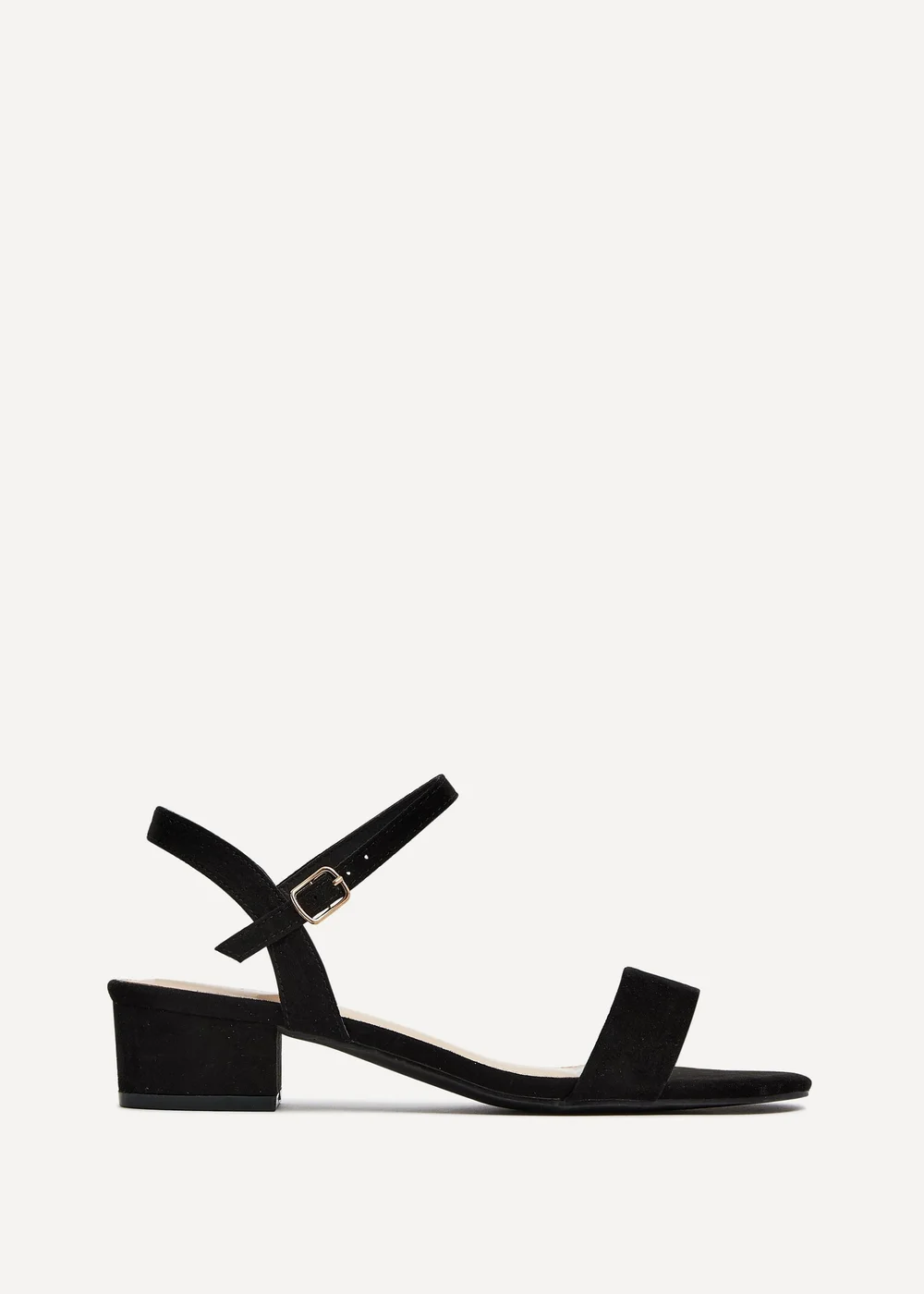 Linzi Kezzi Black Faux Suede Barely There Low Block Heeled Sandal - Size 3 Image 2