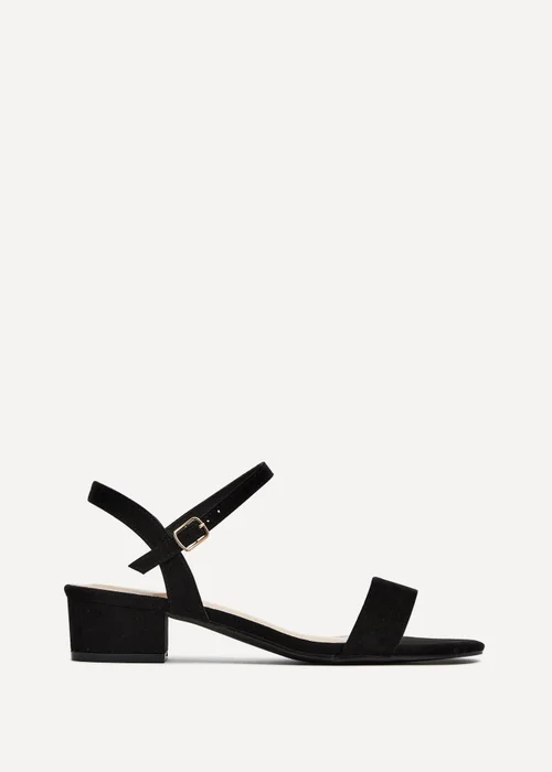 Linzi Kezzi Black Faux Suede Barely There Low Block Heeled Sandal - Size 3 Image 2