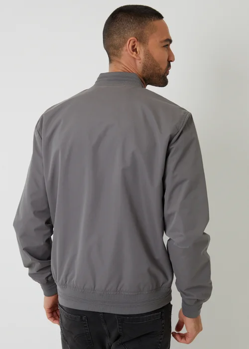 Threadbare Dark Grey Showerproof Classic Bomber Jacket - S Image 2