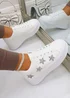 Love Lemonade Silver Crystal Stardust Chunky Trainers - Size 3 Image 3