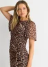 Gini London Brown Animal Mesh Stretch Mini Dress - 12 Image 4