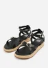 Where's That From Black PU Alora Cross-Over Buckle Strap Sandals - Size 3 Image 3