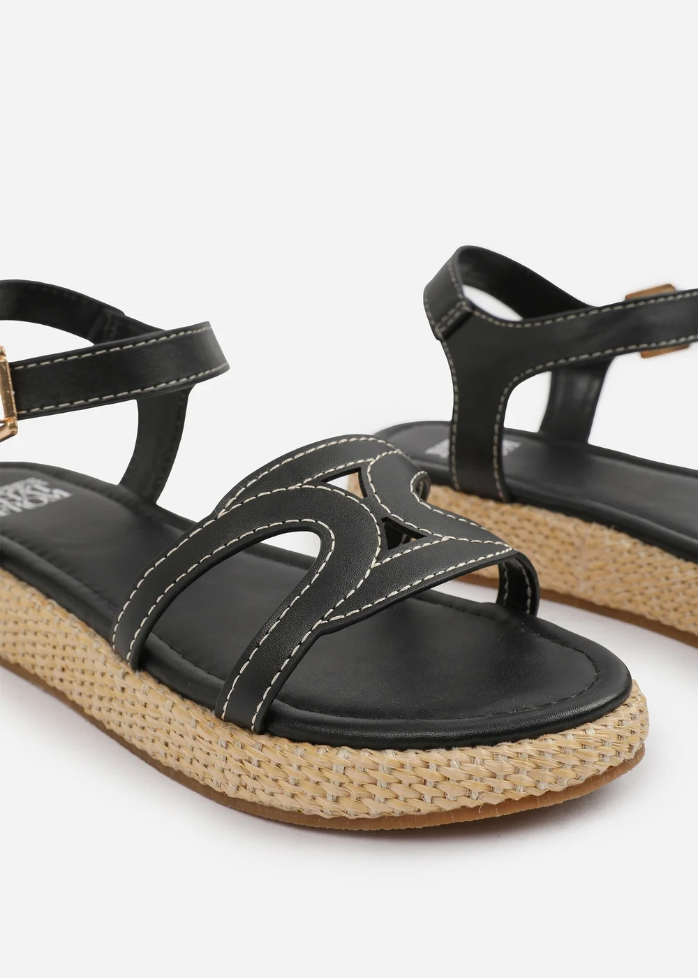 Where's That From Black PU Sofia Flatform Sandal - 6 Image 4