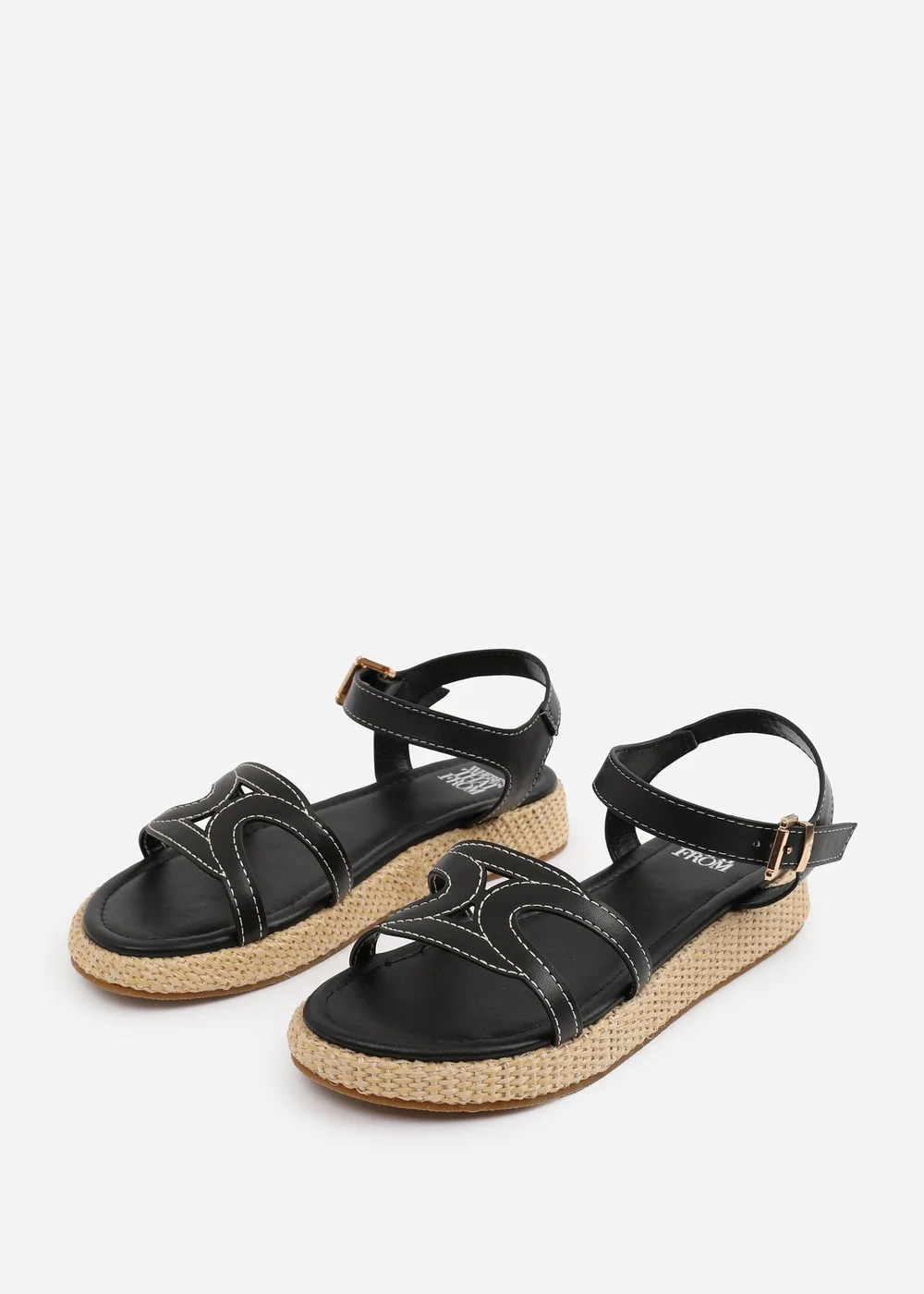 Where's That From Black PU Sofia Flatform Sandal - 6 Image 3
