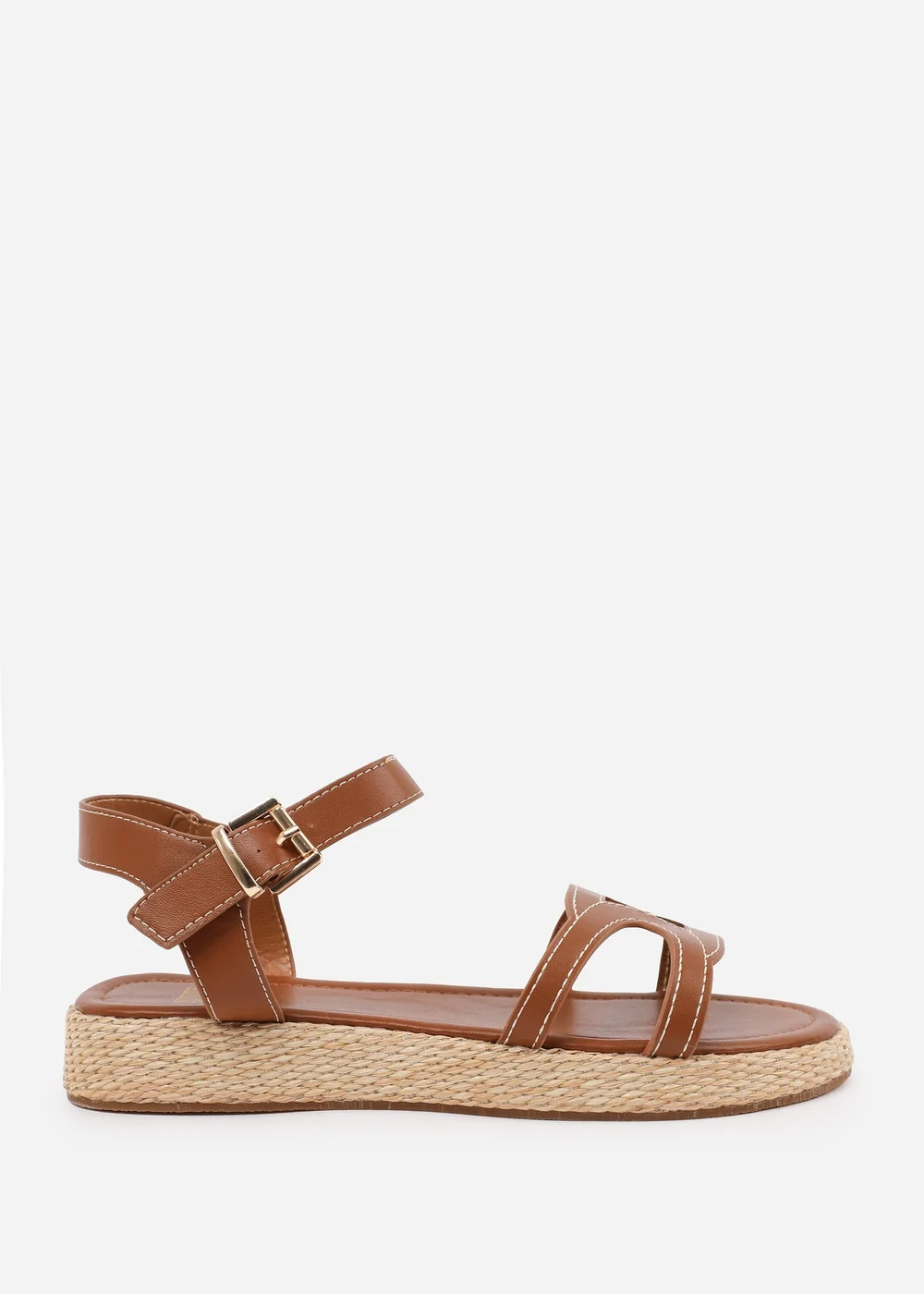 Where's That From Tan PU Sofia Flatform Sandal - 6 Image 1