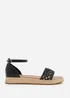 Where's That From Black PU Shia Braided Strap Espadrille Flatform - Size 5 Image 2