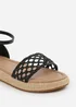 Where's That From Black PU Shia Braided Strap Espadrille Flatform - Size 5 Image 4