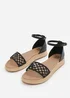 Where's That From Black PU Shia Braided Strap Espadrille Flatform - Size 5 Image 3