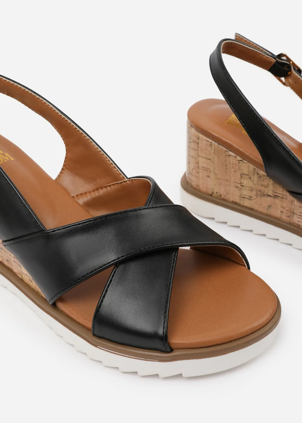Where's That From Black PU Qween Wedge Shoes - 5 Image 4