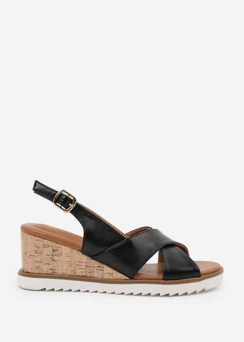 Where's That From Black PU Qween Wedge Shoes - 5 Image 1