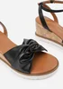 Where's That From Black PU Katara Knot Detail Wedge Shoes - Size 3 Image 4