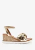 Where's That From Metallic Gold PU Katara Knot Detail Wedge Shoes - Size 5 Image 2