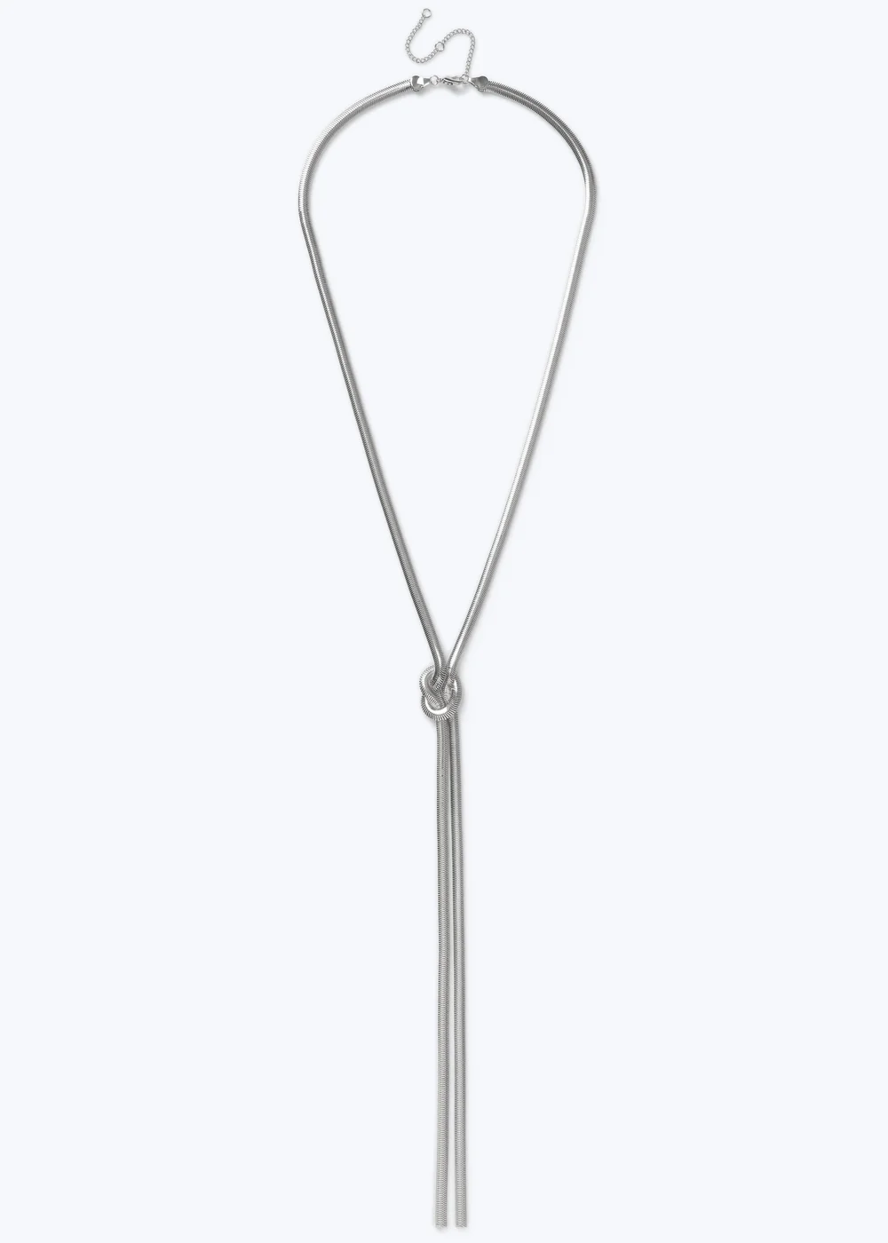 Muse Silver Knot Snake Chain Necklace - One Size Image 1