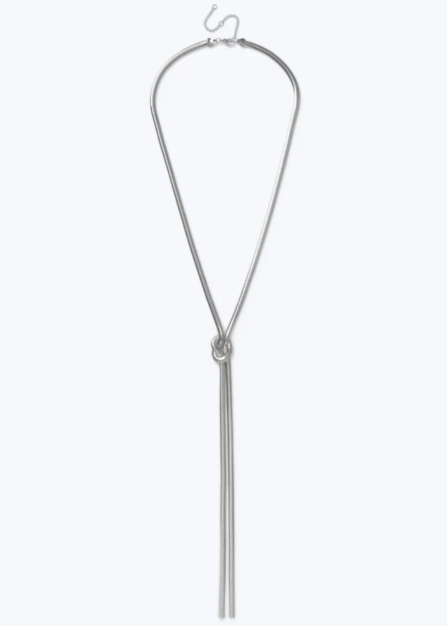 Muse Silver Knot Snake Chain Necklace