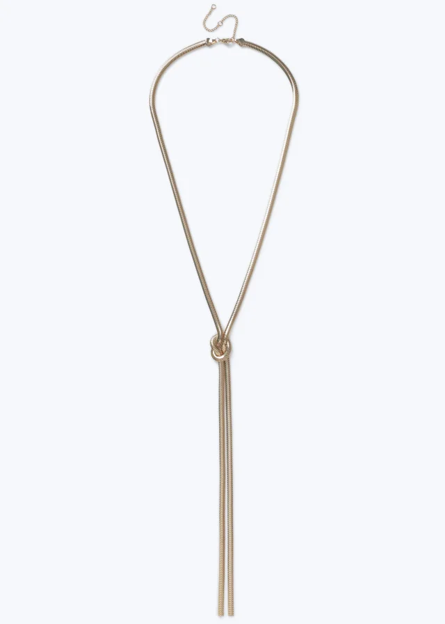 Muse Gold Knot Snake Chain Necklace