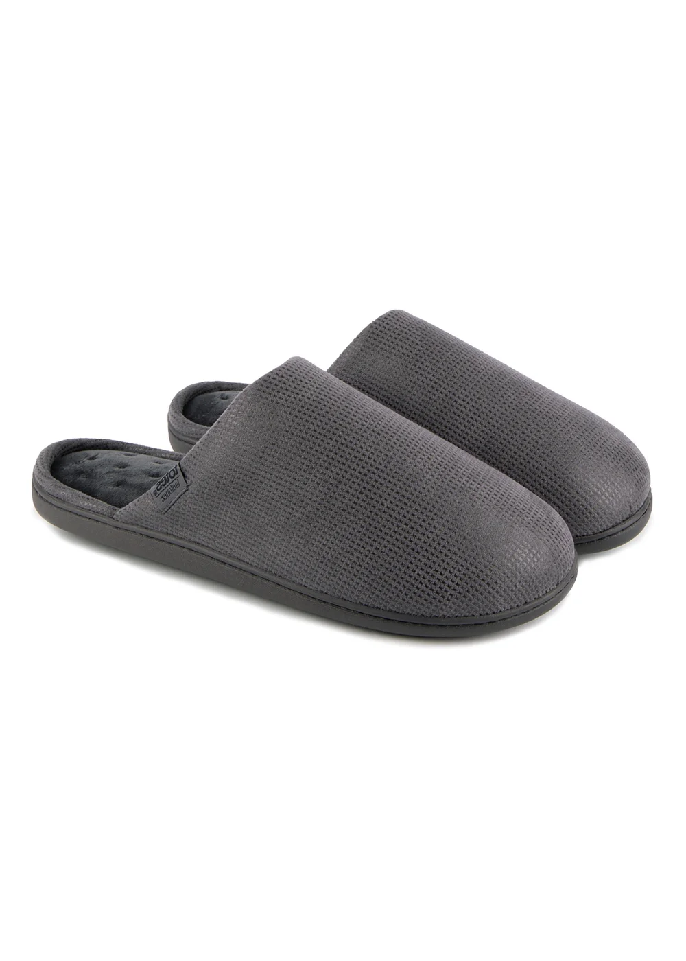 Totes Isotoner Grey Square Patterned Smart Mule Slipper - Size 11 Image 1